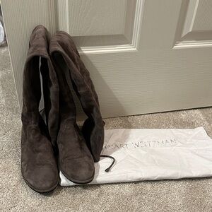 Stuart Weitzman Lowland Dark Grey/ Taupe Suede Over the knee Boots size 6
